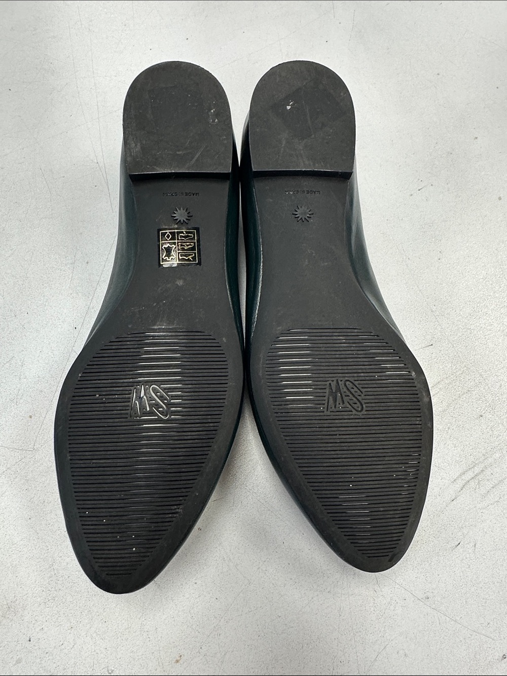 Stuart Weitzman Dark Green Leather Bow Ballet Flats women size 7 - Picture 5 of 9